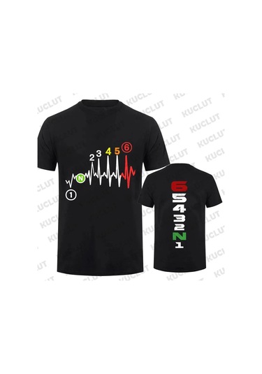 Kucluterkek Motosiklet Baskılı T-shirt 1n23456 - Yaz Moda Günlük Tişörtblack Black