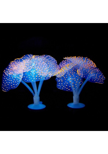 Sones Akvaryum Makaleleri Dekorasyon Silikon Simülasyon Floresan Enayi Denizanası, Boyut: 10 10 9cm