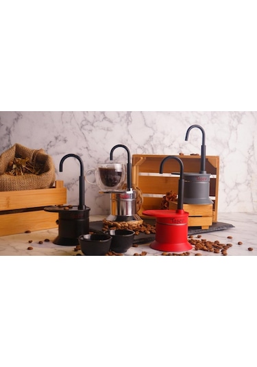 Taşev Bologna Siyah Açık Moka Pot T3503