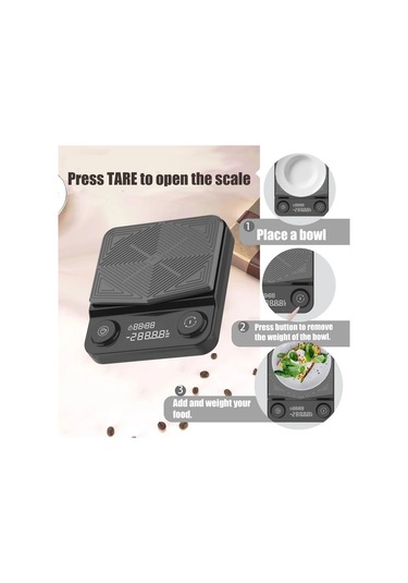 Oldfriend Caıjıa Hassas Mutfak Terazisi 0.1g Mini Digital Kahve Terazisi Zamanlayıcılı Siyah 6.61lb Siyah 6.61lb/0.1g