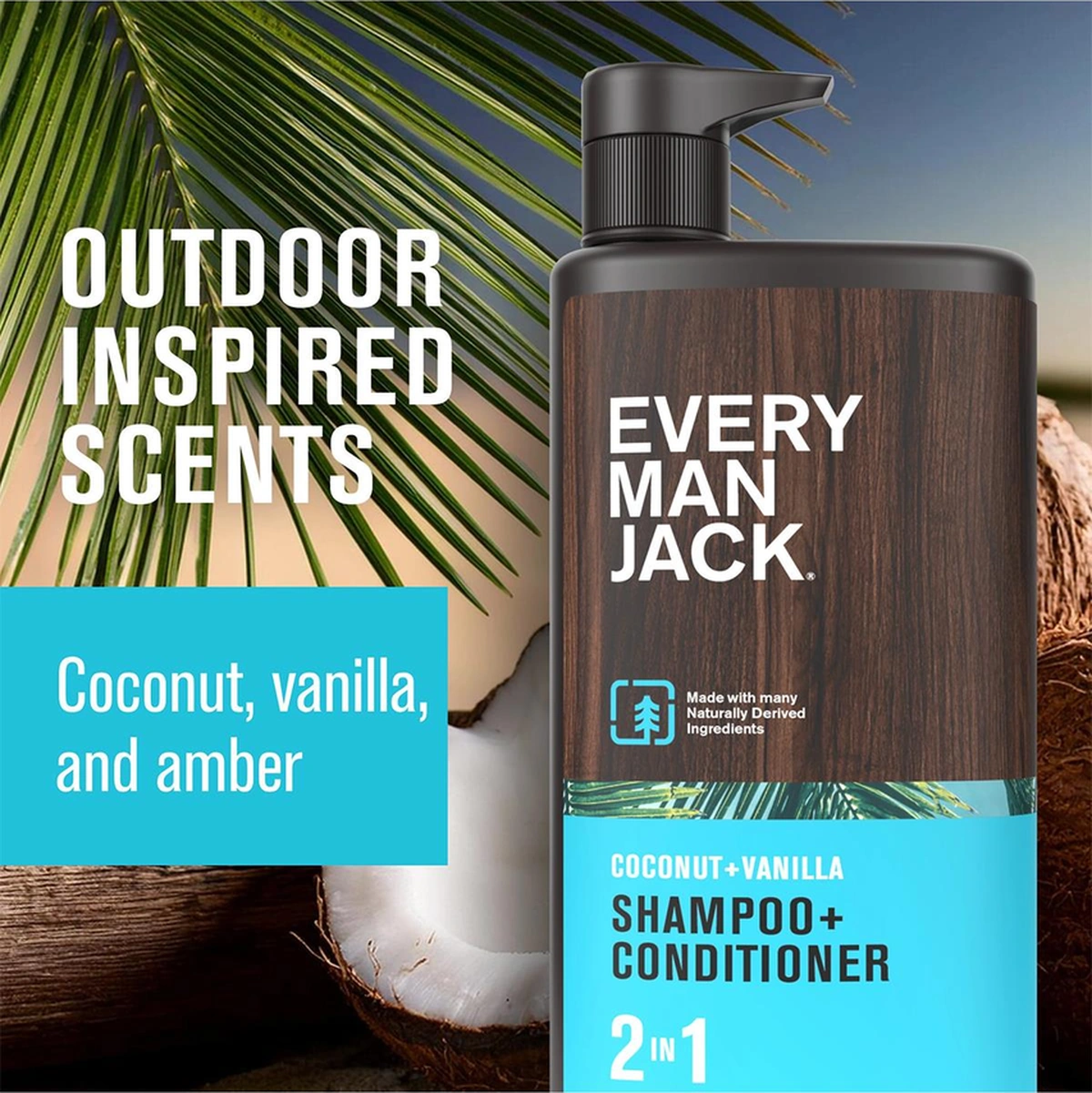 Every Man Jack Coconut + Vanilla 2 Si 1 Arada Şampuan Ve Saç Kremi 473ml Tüm Saç Tipleri