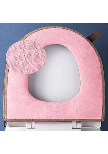 Yeşil Evrensel Klozet Kapağı Kış Sıcak Yumuşak Wc Mat Banyo Yıkanabilir Çıkarılabilir Fermuar Çevirme Lidhandle Su Geçirmez Ev