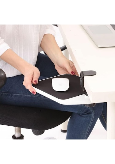 Masa Altı Mouse Pad, 360 Derece Dönebilen Basit Klipsli Mouse Pad, Klipsli Fare Platformu