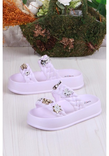 Fort Bella E423 Plaj Deniz Havuz Terliği Hafif Rahat Esnek Kız Çocuk Terlik Pudra