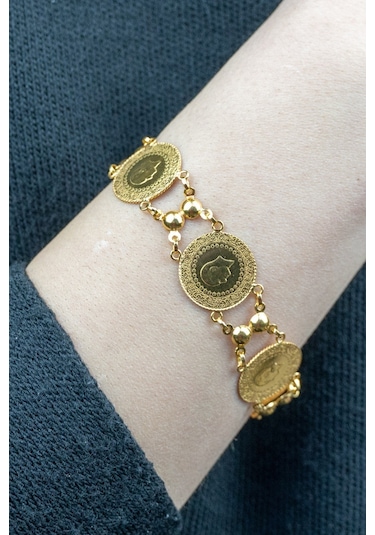 22 Ayar Altın Arası Toplu Altılı Çeyrek Dizme Bileklik