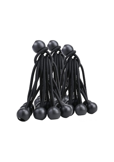 Tenfowee 30 Adet Siyah 4 İnç Kauçuk Top Kordonu, 4mm Kalınlıkta Hava Dayanıklı Bağlama Kayışı - Kamp, Çadır, Kargo, Tel Ve Hortum Sabitleme İçin Çok Renkli