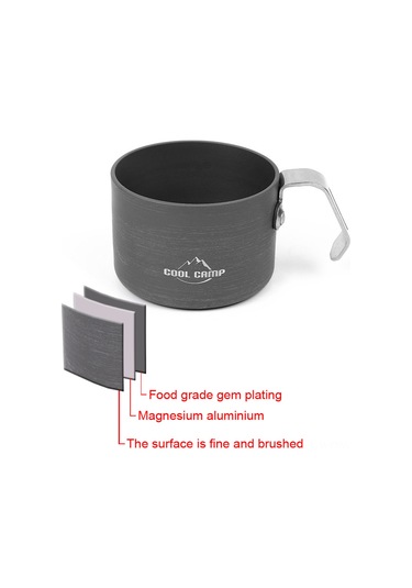 Neevoyu Alüminyum Çelik Kamp Bardakı 160ml - Dayanıklı, Hafif, Maka, Piknik Ve Seyahat İçin Kahve/çay Bardağı Gri