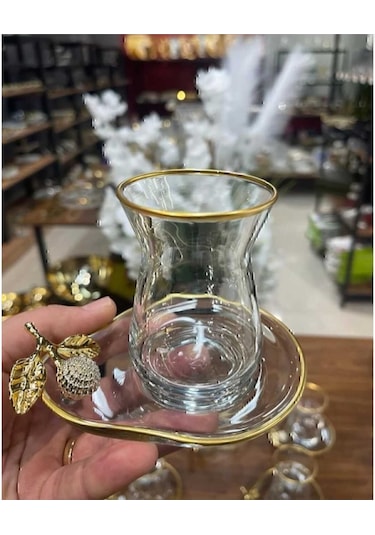 Çnr Home Collection Paşabahçe Özel Seri 6 'lı Çay Seti Sarı