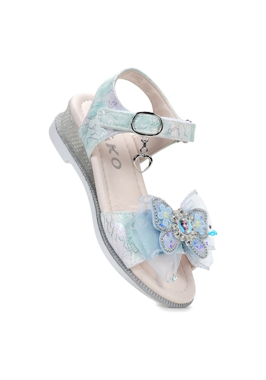 Pige Fiyonklu Kız Çocuk Sandalet Ayakkabı Mavi