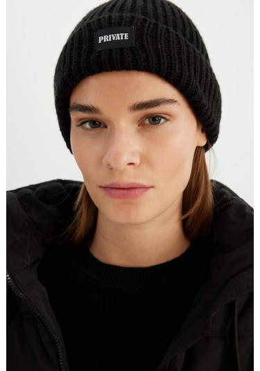 Defacto Kadın Dokuma Etiketli Kışlık Bere R7539az24wnbk27 Siyah