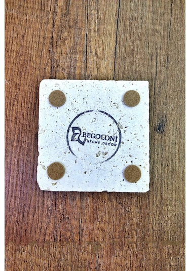 Doğal Taş Bardak Altlığı Vincent Van Gogh Eserleri Baskılı 4'lü Set - Stone Coasters Çok Renkli