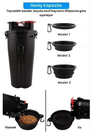 Paticimiss Kedi Köpek Su Mama Matarası Katlanır Mama Kabı Seti