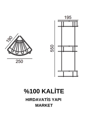 Çelik Banyo Zirve 304 Üçlü 19x19cm
