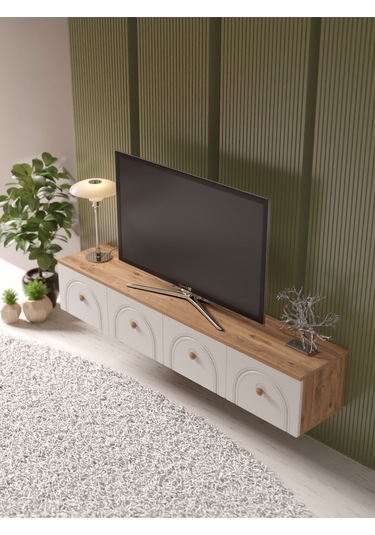 Bohem Şık 180 Cm 4 Kapaklı Mdf Kapak Duvar Tv Ünitesi Atlantikçam