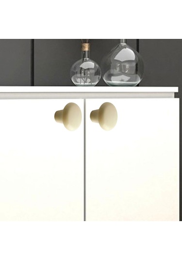 8 Adet Sert Plastik Mantar Düğme Kulp Krem Dolap Mobilya Mutfak Dolabı Çekmece Kapak Kulpu Kulbu