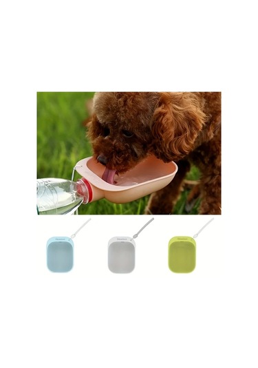 Maxaccess Yeşil Taşınabilir Evcil Hayvan Şişesi Sulama Besleyici Seyahat Çantasız Dayanıklı Plastik