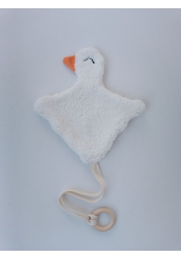 Kışlık Wellsoft Peluş Kuzu Kumaş Bebek Battaniyesi- Çok Amaçlı Minik Kuş Bebek Örtüsü -120x120cm Btn10257 Ekru