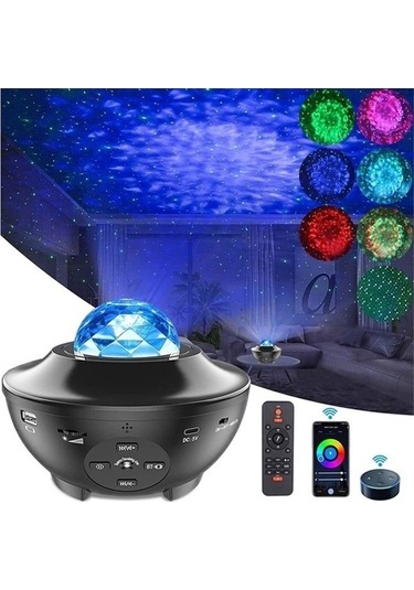 Maoyaya Bulutsu Galaxy Lazer Işıklı Disko Topu Beyaz-siyah, Renkli Led Sürprizi Beyaz - Siyah