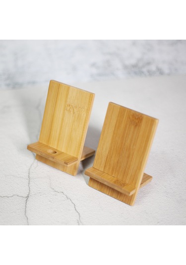 Monyee Ahşap Masaüstü Telefon Tutucu - 4-8 İnç Telefonlar İçin - Video İzleme Ve Konferanslar İçin - Kolay Montajlı - Taşınabilir - Doğal Malzeme