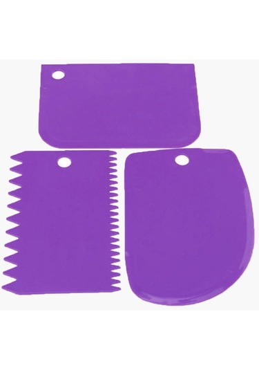 Hamur Kesici Kek Ekmek Dilimleme Pişirme Kazıyıcı Kek Bıçağı Spatula 16z Mor 3 Adet/Takım