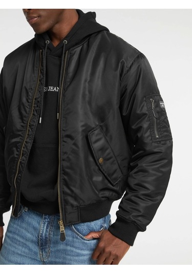 Guess Gj Bomber Erkek Siyah Bomber Ceket M5rl81whaa2-jblk Siyah