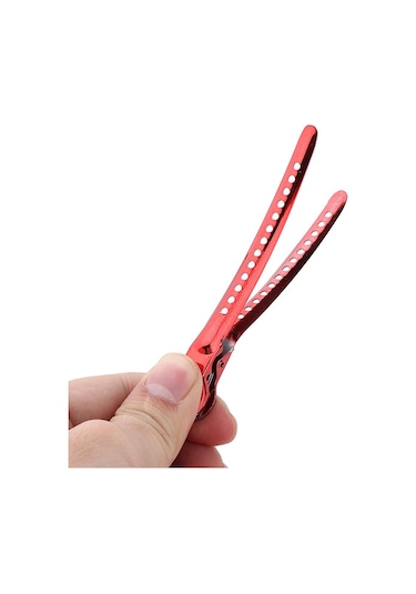 Suntek 12 Adet Paslanmaz Ördek Kesit Klipleri Berber Saç Kesimi Kırmızı