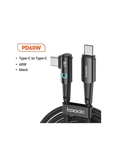 Toocki Toocki 100w Usb C Hızlı Şarj Kablosu 90 Derece Dirsek Huawei Xiaomi Samsung Uyumlualtın1m