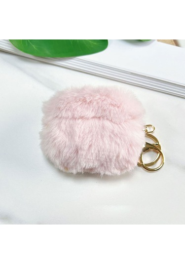 Apple Airpods 3. Nesil İle Uyumlu Kılıf Kalp Leopar Taş Kiraz Desenli Fiyok Tutmalı Kılıflar Pembe Açık