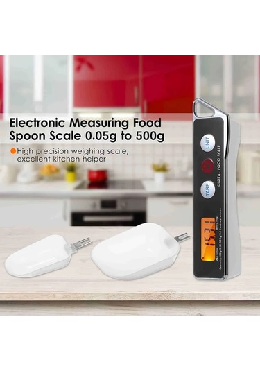 Oldfriend Red 500g 0 1g Dijital Ölçek Kaşığı Hafif Mutfak Tartısı Çay Kahve Baharat Kırmızı