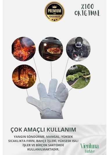 Premium Kalite Yüksek Isı Dayanımlı Kaynak Yangın Waterproof Çok Amaçlı Deri Eldiven