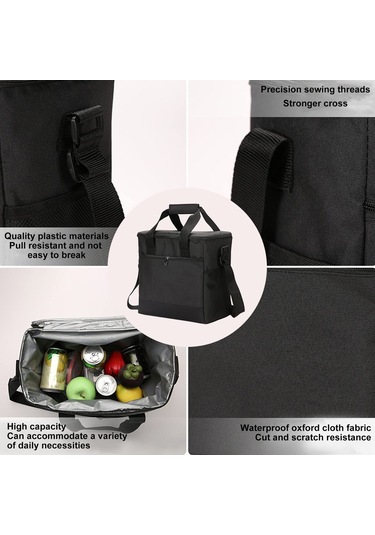 Qianfan Yalıtımlı Soğutucu Çanta, Katlanabilir Soğutucu Çanta, Koyu Mavi