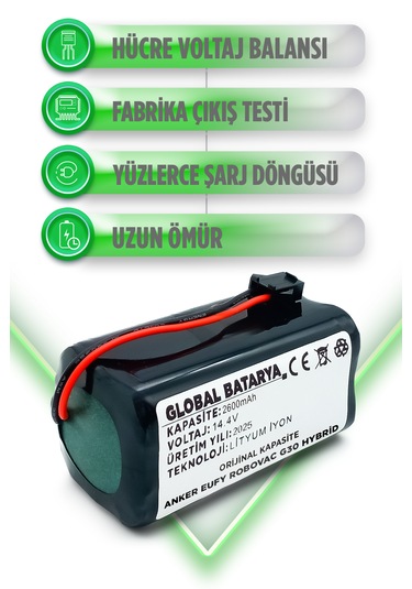 Anker Eufy Robovac G30 Hybrid Uyumlu Batarya 2600mah