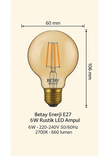 Led Fılament Rustik Ampul Kes 603