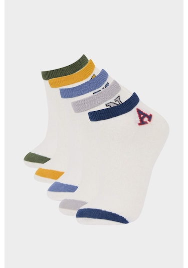 DeFacto Erkek Çocuk 5'li Pamuklu Patik Çorap E5498A8NSWT1