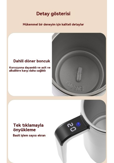 Lyon Otomotiv Karıştırma Kabı Usb Şarj Edilebilme Tembel Kahve Fincanıkupası Beyaz