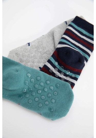 Defacto Erkek Bebek 3'lü Pamuklu Uzun Çorap B1429A5NSKR1 Çok Renkli
