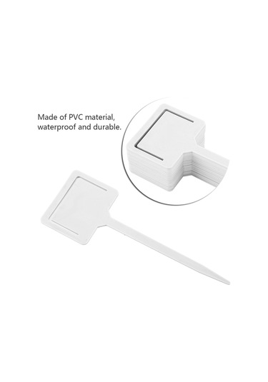 Konesam 20 Adet Pvc Bitki Etiketi - Su Geçirmez, Tekrarlı Kullanım, Fidan/çiçek Açıklandırabilir, Beyaz