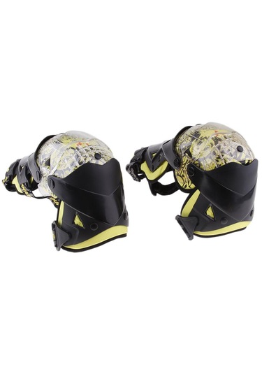 Homyl Çift Motosiklet Motokros Vücut Koruyucu Dişli Diz Sarı Sarı