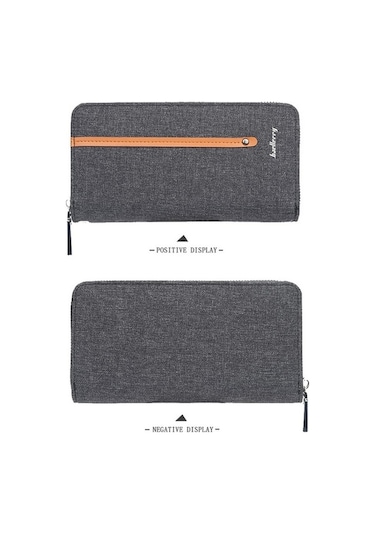 Zyzqstore Baellerry Kanvas Cüzdan Uzun Fermuarlı Vintage Çok Kartlı Debriyaj Erkek Kahve Kahverengi Kahverengi