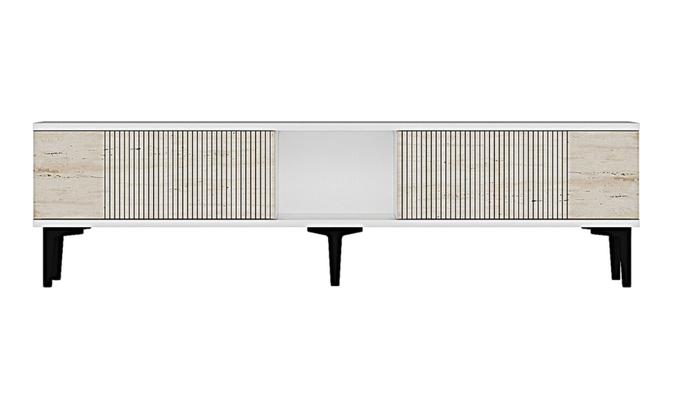 Tsa1502bt - Corsatv150 Tv Stand, Tv Sehpası Beyaz-traverten Kapak 150cm Beyaz