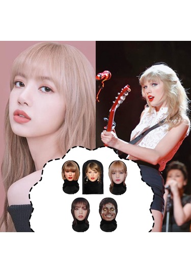 Taylor Swift 3d Maske Lisa 3d Baskılı Komik Kapüşonlu Yüz Gösterisi Parodisi Zor Balaclav Diğer