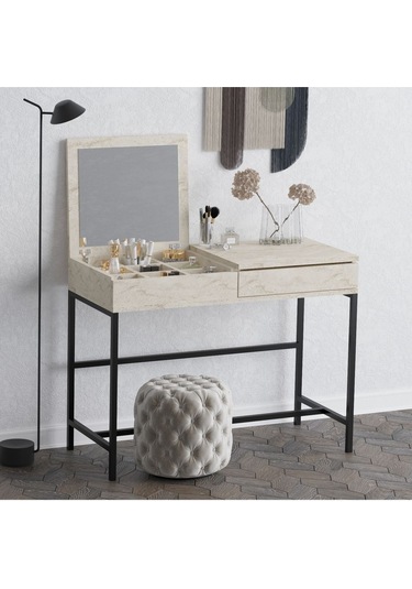Decormet Linda Makyaj Masası Travertine Safir Meşe
