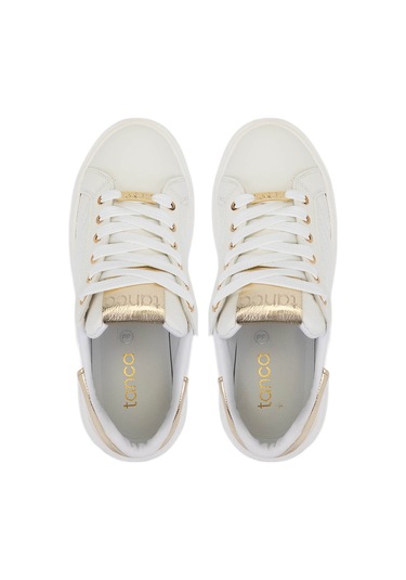 Tamer Tanca Kadın Beyaz Suni Deri Sneakers & Spor Ayakkabı 1065 065 Bn Ayk Sk25-26 Beyaz/gold Beyaz