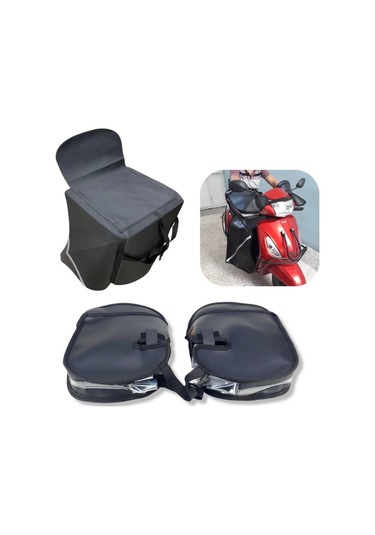 Scooter Motorsiklet El Koruma Rüzgarlık, Diz Örtüsü Birlikte Set