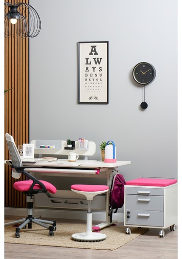 Vega Basic Yükseklik Ve Eğim Ayarlı Ekru Çalışma Masası, Çekmeceli Bilgisayar Ve Ofis Masası, Fuşya Gri Vega Basic Yükseklik Ve Eğim Ayarlı Ekru Çalışma Masası, Çekmeceli Bilgisayar Ve Ofis Masası, Fuşya Gri