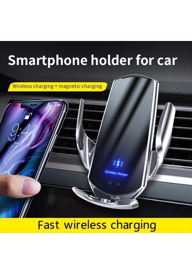 Xuweiwei Siyah Manyetik Araba Kablosuz Sarj Standi Cep Telefonu Tutucu Hizli Sarj Otomatik Sıkma Samsung İphone Uyumlu Xiaomi Icin Siyah