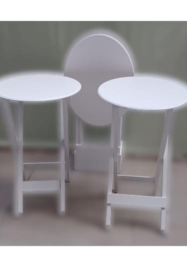 1448bng90136çanta Zigon Oval Sehpa Dörtlü Model Ahşap Mdf Parlak Beyaz Renk Kutu Sevk El Yapım