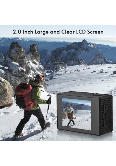 Trendooze Springsun Video Kamera 1080p Aksiyon Kamerası Wifi Spor Kamerası 12mp 150 Geniş Açı Lens 2.0 Gy