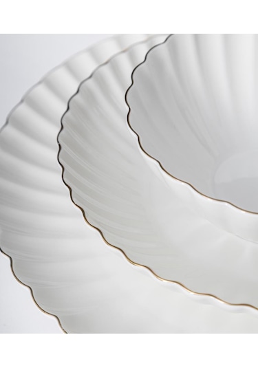 Maxx Doria Parthenon Gold 12 Kişilik 58 Parça Yemek Takımı Pa2068 Beyaz - Gold