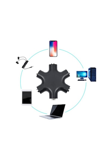 6'lı, 3.5mm Stereo, Aux Çoklayıcı